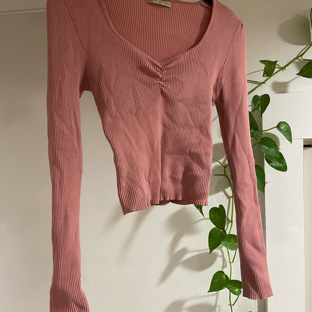 Women's Pink Ribbed Top